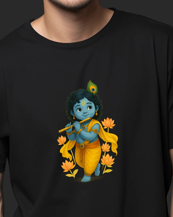 Divine Melody – Baby Krishna Oversized Classic T-Shirt