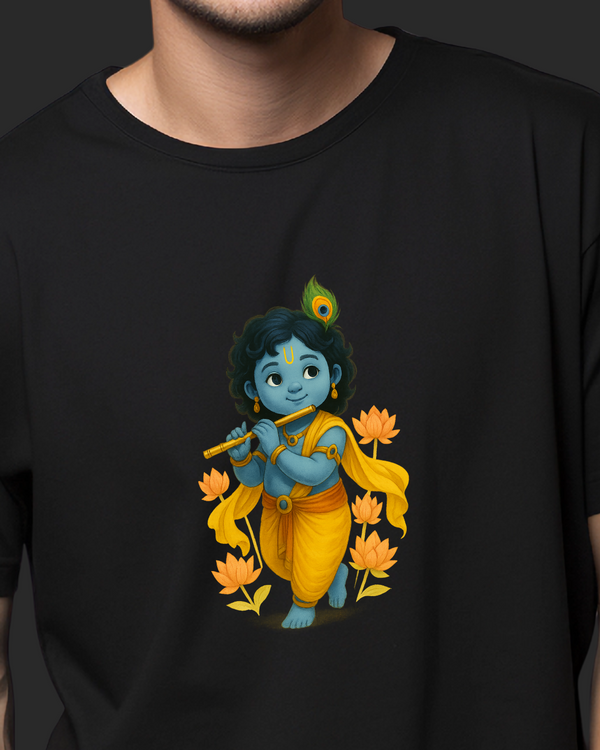 Divine Melody – Baby Krishna Oversized Classic T-Shirt