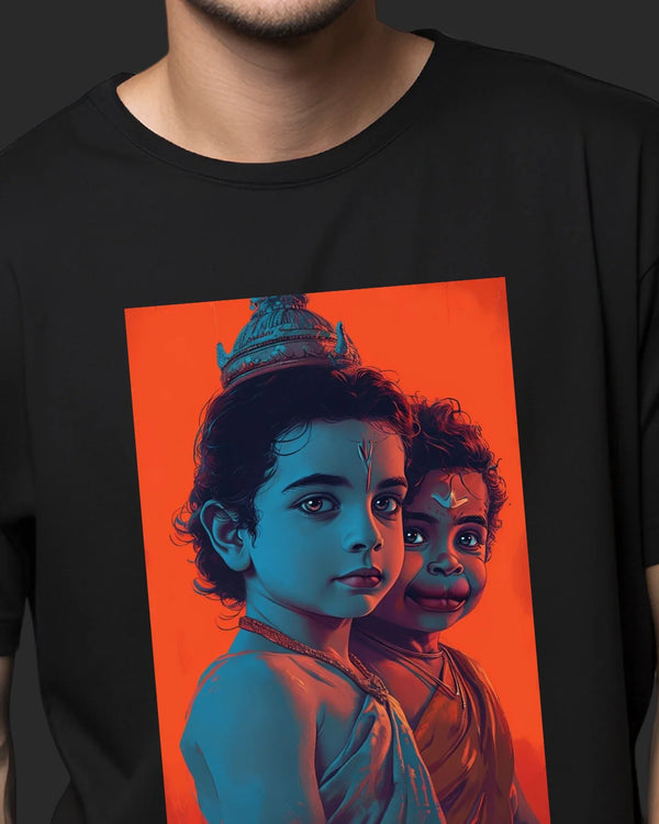 Bal Ram and Hanuman Oversized Classic T-Shirt